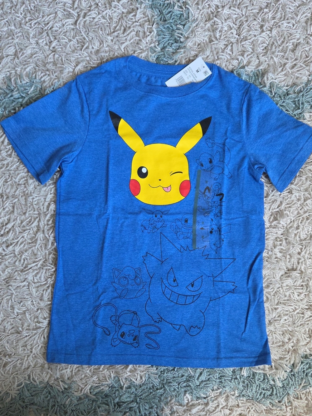 Pokemon Kids Blue Tee with Yellow Pikachu Graphic NWT